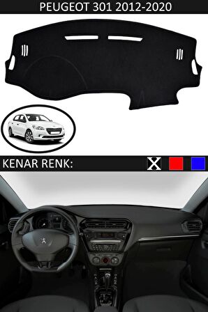 PEUGEOT 301 2012-2020 MODEL İÇİN TORPİDO KORUMA HALISI SİYAH RENK SİYAH KENAR