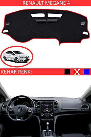 RENAULT MEGAN 4 İÇİN TORPİDO KORUMA HALISI SİYAH RENK KIRMIZI KENAR