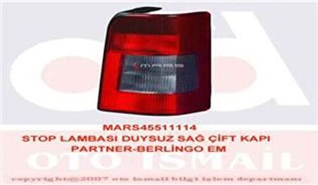 Mars 511114 Stop Lambası Sağ Partner Berlingo Bagaj Kapı Çift Kapı Duysuz 96 05 Orta Siyah 6350.EC