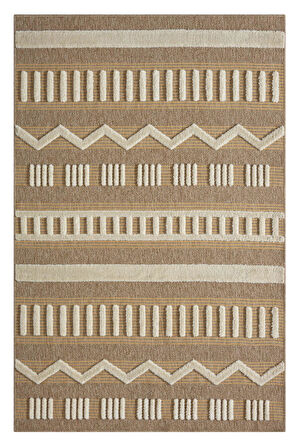 Marakeş 676 Sarı Kolay Temizlenen Dekoratif Bohem Sisal Jüt Hasır Halı