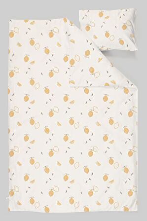 Organik Bebek Boy Nevresim Takımı (100x150) - Limon Çiçeği