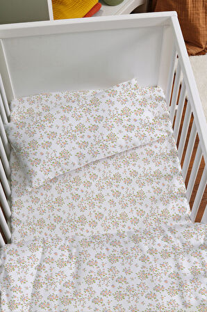 Organik Anne Yanı Nevresim Takımı (60x100) - Çiçek Bahçesi