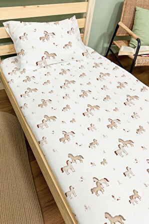 Organik Tek Kişilik Lastikli Çarşaf Seti -   Minik Tay