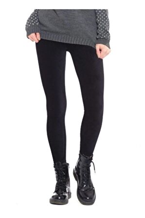 Kadın Füme Fitilli Kadife Tayt Pantolon