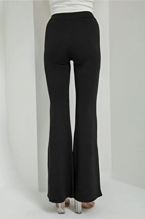 Kadın Siyah Ispanyol Paça Likralı Tayt Incy003-01