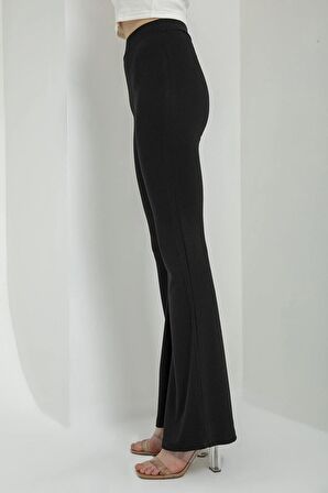 Kadın Siyah Ispanyol Paça Likralı Tayt Incy003-01