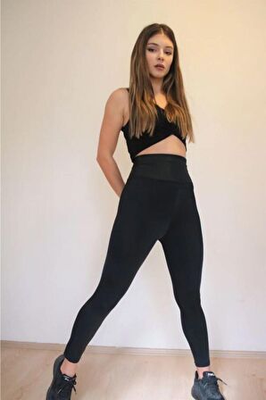 Korseli Şekillendirici Ekstra Yüksek Bel Siyah Tayt