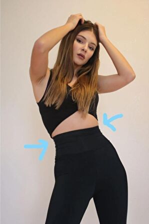 Korseli Şekillendirici Ekstra Yüksek Bel Siyah Tayt