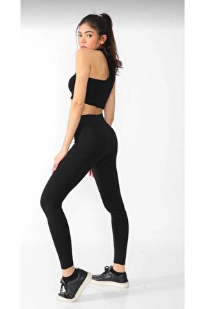 Yüksek Bel Toparlayıcı Çelik Kumaş Tayt