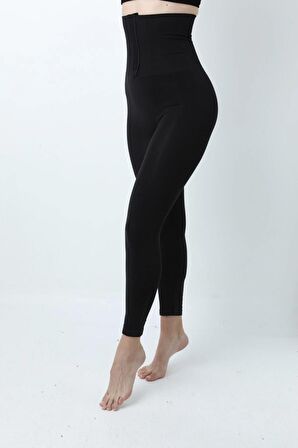 Kadın Agraflı Korseli Yüksek Bel Korse Tayt