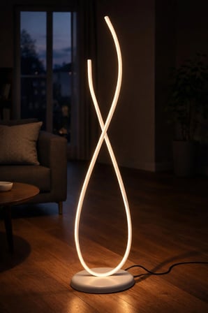Marsel Beyaz Renk Gün Işığı Ledli Modern Tasarım Salon - Yatak Odası Led Lambader