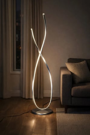 Marsel Gri Renk Gün Işığı Ledli Modern Tasarım Salon - Yatak Odası Led Lambader
