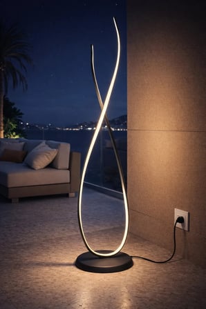 Marsel Siyah Renk Gün Işığı Ledli Modern Tasarım Salon - Yatak Odası Led Lambader
