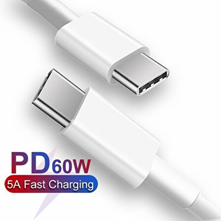 Native Audio 2 Metre Type C to Type C PD 2.0 3 Amper 60W USB Hızlı Şarj Kablosu