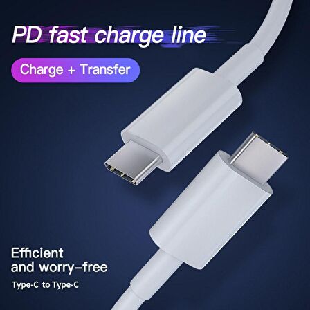 Native Audio 2 Metre Type C to Type C PD 2.0 3 Amper 60W USB Hızlı Şarj Kablosu
