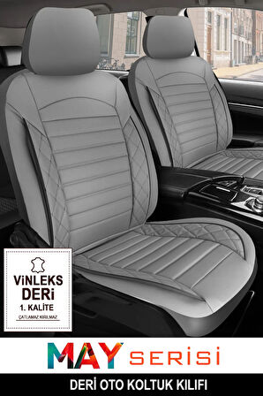 Alfa Romeo 33  Uyumlu 5 KOLTUK TAM SET MAY SERİSİ DERİ OTO KOLTUK KILIFI TERLETME YAPMAZ GRİ