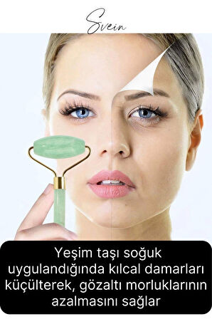 Premium %100 Doğal Yeşim Taşı 2 Başlıklı Masaj Aleti Yaşlanma Karşıtı Gua Sha Yüz Bakım Face Roller