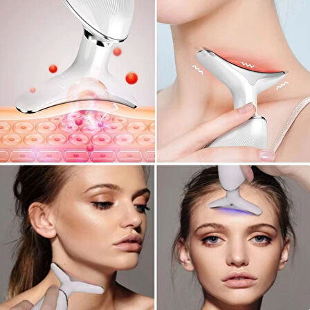BAK GEL AL 7 Farklı Işık Modlu Titreşimli Boyun ve Yüz EMS Güzellik Cihazı