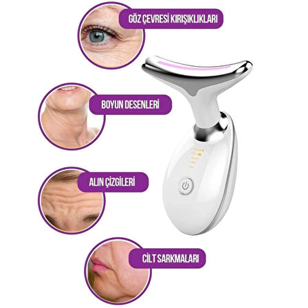 BAK GEL AL 7 Farklı Işık Modlu Titreşimli Boyun ve Yüz EMS Güzellik Cihazı