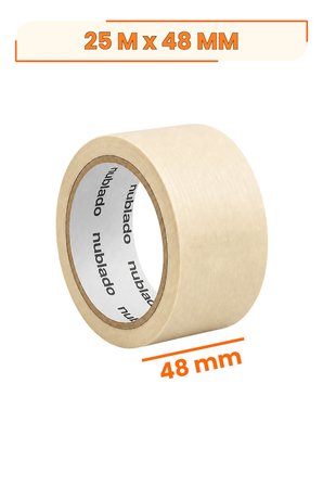Maskeleme Bandı 48 mm x 25 Metre Kağıt Boyacı Bandı İz Bırakmaz Ahşap Cam Metal Duvar Oto Boya Tadilat Dekorasyon İnşaat Yüzey Koruma Bandı Profesyonel Kullanım Kolay Sökülen Güçlü Yapışkanlı Tek Rulo