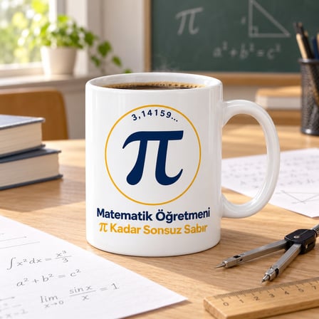 Matematik Öğretmeni Sonsuz Sabır Tasarımlı Porselen Kupa - MODEL 372