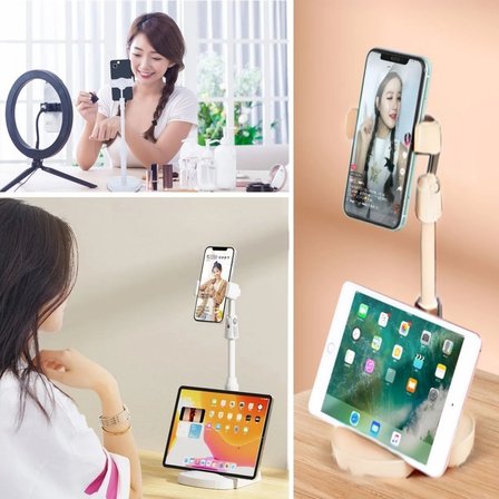 Telefon Standı Masa Üstü Tablet ve Plastik Aparat Telefon Standı Beyaz