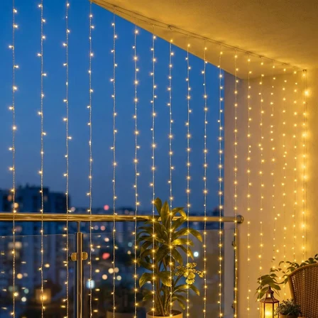 3 Metre 1 Adet 3x2 M Premium Perde LED 8 Fonksiyonlu Su Geçirmez İç Dış Mekan Teras Dekor Işıkları