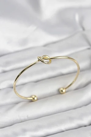 Kadın Bileklik Düğüm Model Pirinç Gold Renk
