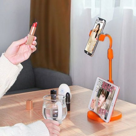 Telefon Standı Masa Üstü Tablet ve Plastik Aparat Telefon Standı Turuncu