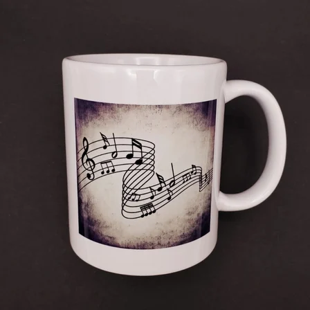 8 X 10 Cm Seramik Bardak Müzik Notaları Tasarımlı Kupa