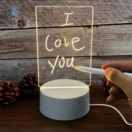 3D Görselleştirme LED Lambası USB Kablolu Işıklı Otomatik Kalemli Silgili Kreatif Beyaz