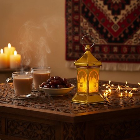 Kullanıma Uygun Ramazan Temalı Altıgen Kubbe LED Lamba