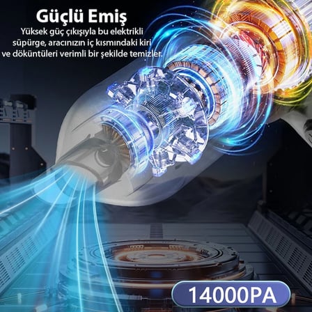 ALLY 14000pa Güçlü Portatif 2 Kademeli Tasinabilir Vakumlu Kablosuz Üflemeli Mini Araç Süpürgesi SW-