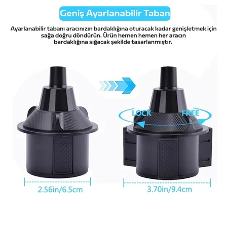 ALLY HS-P05 Universal Araç İçi Telefon Tutucu - Yemek Masası-(5775)
