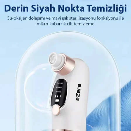 EZERE Su Hazneli Şarjlı Vakumlu Siyah Nokta Temizleme cihazı-(5775)