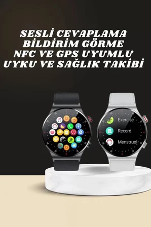 Akıllı Saat Çoklu Kordon Seçeneği Amoled Ekran Çok Fonksiyonlu Bluetooth Bağlantılı Yeni Nesil