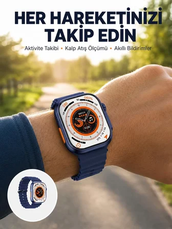 Ultra Akıllı Saat 2.05 İnç Büyük Ekran Bluetooth Aramalı IP67 Yeni Nesil