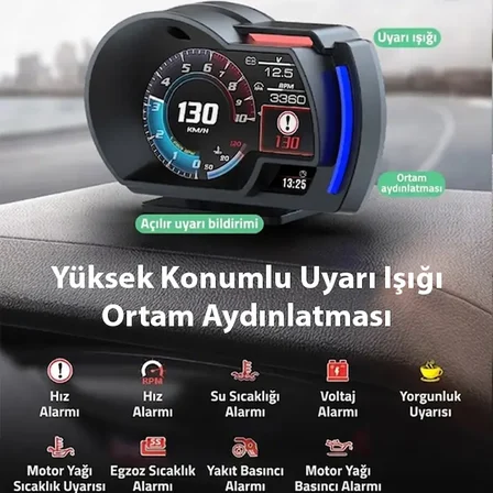 Ally A520 OBD2 + GPS Head Up Display HUD Dijital Hız Göstergesi RPM & Sıcaklık & Basınç Takip Hız Al