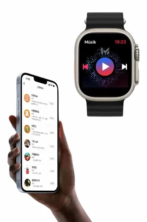 49mm Akıllı Saat Amoled Ekranlı Kadın Erkek Kol Saati Plastik Kordon Yeni Nesil
