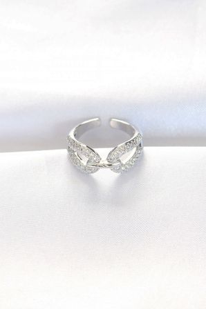 Zirkon Taşlı Silver Renk Ayarlanabilir Yüzük 5886