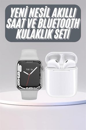 Akıllı Saat Kulaklık Hediyeli Uyku ve Sağlık Takibi Yapabilen Uzun Ömürlü