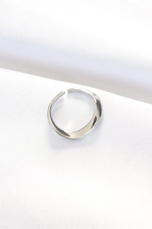 Yassı Silver Renk Ayarlanabilir Yüzük 5886