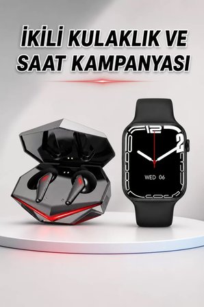 İkili Set Dev Kampanya Ucuz Kulaklık Ucuz Akıllı Saat Gürültü Önleyici Uzun Pil Ömrü