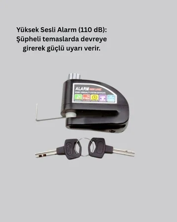 Ekonomik Alarm Disk Kilidi Motosiklet Scooter Bisiklet Güvenlik