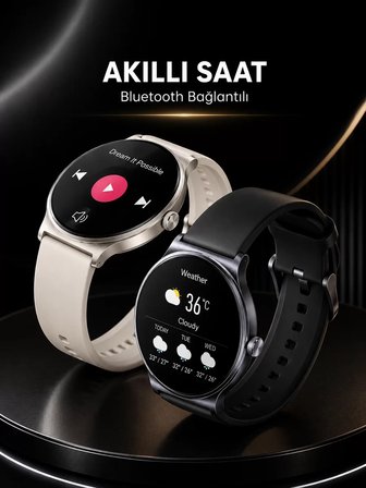 Akıllı Saat Sesli Görüşme Bluetooth Bağlantılı 3 Kordonlu