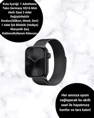 Akıllı Saat SQ-16 Mini Series 10 | Unisex Tasarım Sağlık ve Spor Takibi