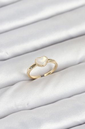 Pirinç Gold Renk Kalpli Kadın Yüzük 5886