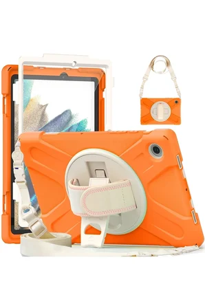 Mey İthalat® Samsung Galaxy X200 Tab A8 10.5 Kılıf Amazing Tablet Kapak - Turuncu
