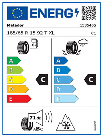 Matador 185/65R15 92T XL MP93  Nordicca Oto Kış Lastiği (Üretim Yılı: 2024)