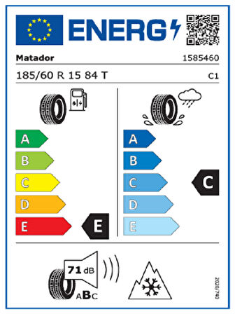 Matador 185/60R15 84T MP93 Nordicca Oto Kış Lastiği(Üretim Yılı:2024)